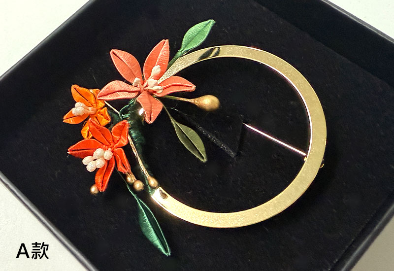 翼藝纏花福飾 -花好月圓滿福胸針/領巾釦雙用